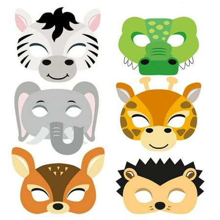 four masks with different animals on them