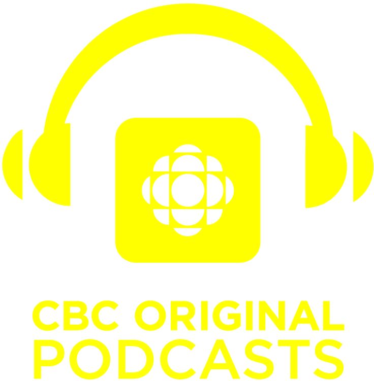 the cbc logo with headphones on it