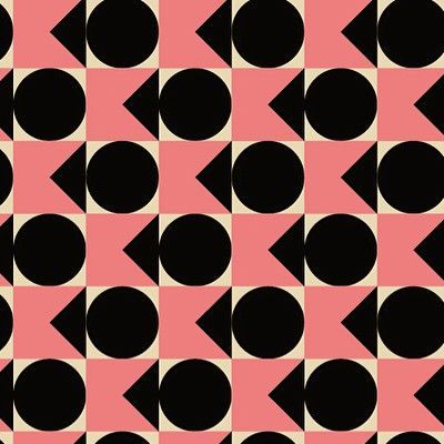 an abstract pattern with black and pink shapes