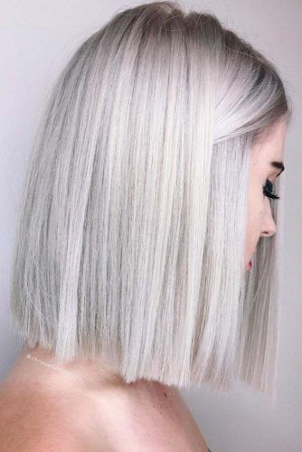 Tuns Bob Lung, Platinový Blond, One Length Haircuts, One Length Hair, Bleach Blonde Hair, Silver Blonde, Lob Haircut, Winter Hair Color, Summer Hair Color