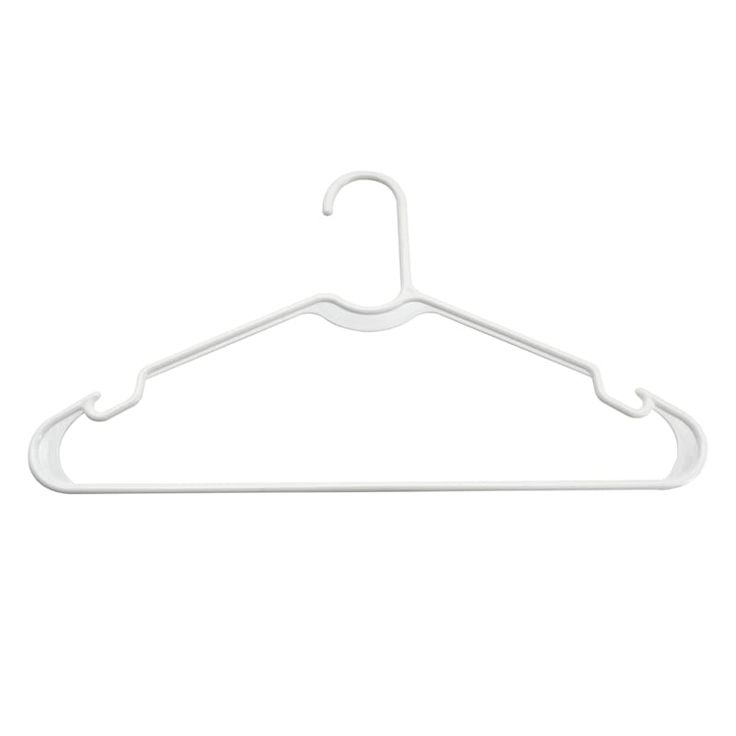 a white plastic hanger on a white background