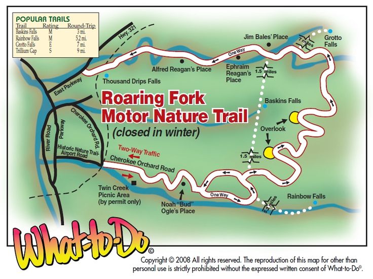 the road map for roaring fork motor nature trail