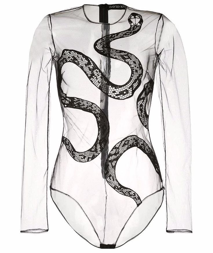 MARTY SIMONE • LUXURY LINGERIE — David Koma | Sheer snake print bodysuit Bodysuit Outfit Summer, Snake Clothes, Snake Bodysuit, Chill Girl, Moda Academia, Bodysuit Designs, Taylor Swift Outfits, Body Suit Outfits, David Koma