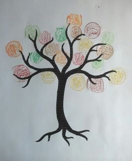 a drawing of a tree with coins on it