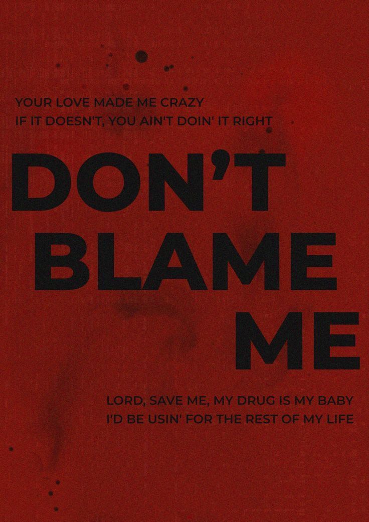 a red book cover with the words don't blame me on it