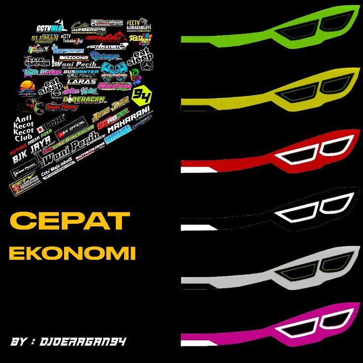 several different colored glasses with the words cepat ekonomii