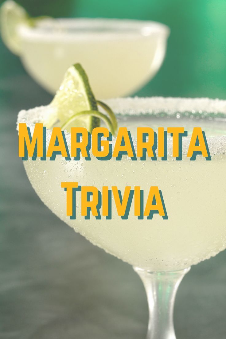 margarita trivia cocktail with lime garnish on the rim