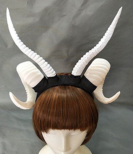 PRICES MAY VARY. 4.6" high-5.07" wide 100% Brand New and High Quality. Package included: 1pc headband Hand Wash Whether it's Halloween, birthday parties, or even a fun filled night, disguise is good for everything! Sheep Horn Hoop Headband Forest Animal Photography Original Manual Aries Exhibition Cosplay Photo Props Deluxe Costume Horns Goat Ears Cosplay Diy, Fantasy Horned Costume Hats For Cosplay, Ram Horns Cosplay, Fantasy Horned Halloween Costume Accessories, White Horns, Goat Horns Cosplay, Holiday Headpiece, Costume Horns, Black Jewelry Necklace