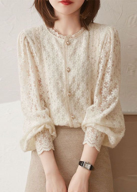 Cotton Lace Tops For Women, Loose Top, Blouse Cotton, Lace Tops For Women Classy, Lace Outfits, Tops For Women, Vintage Lace Blouses, Fairycore Clothes, Floral Lace Blouse