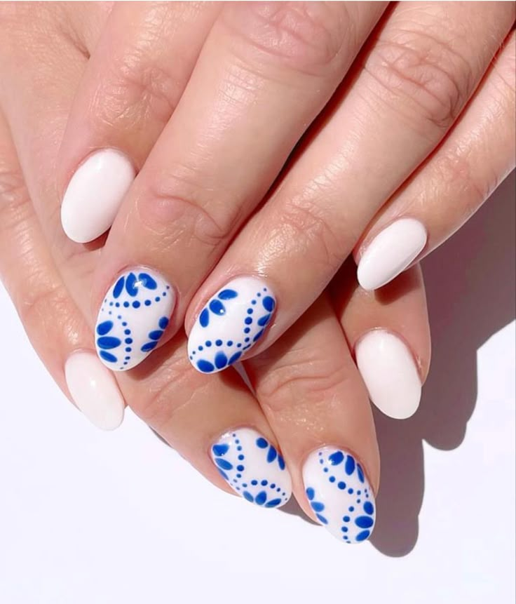 Europe Nails, Short Summer Nails, Mexican Nails, Cruise Nails, Blue And White Nails, Summery Nails, Her Nails, Cute Gel Nails, Short Acrylic Nails Designs