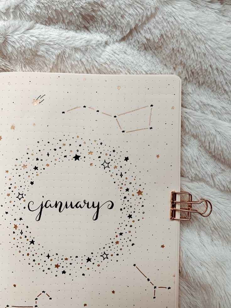 January cover page bullet journal or planner. Star theme 🌟 Cute, stars, dreams, universe 💫 #bujo #stars #cute #bujoideas #bujoinspiration #bulletjournaling #bulletjournalideas #planner #bulletjournalinspiration #january #coverpage #theme January Bujo Theme Ideas, Bujo Themes January, Bujo Stars Theme, Celestial Bullet Journal Theme, Bujo Space Theme, Bullet Journal 2024 Cover Page, January Journal Cover, Bujo 2024 Cover Page, Bullet Journal 2024 Cover