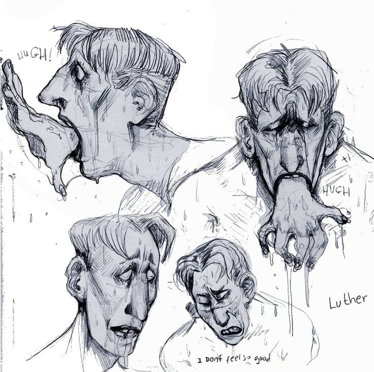 some sketches of people with different facial expressions