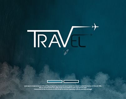 the word travlet is written in white on a dark blue background with an airplane flying above it