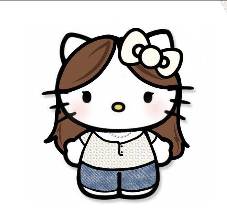 a hello kitty sticker is shown on a white background with the words hello kitty