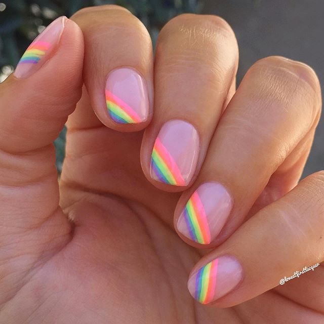 Sarah De Los Santos on Instagram: “Happy Pride, everyone!! 🌈Celebrating equality and love with these pastel rainbow pride nails! 🌈 -The base is Diva Bride by…” Nails Pastel Rainbow, Summer Nails Pastel, Pastel Rainbow Nails, Pride Nails, Rainbow Nails Design, Nails Pastel, Cute Gel Nails, Happy Pride, Summer Acrylic Nails