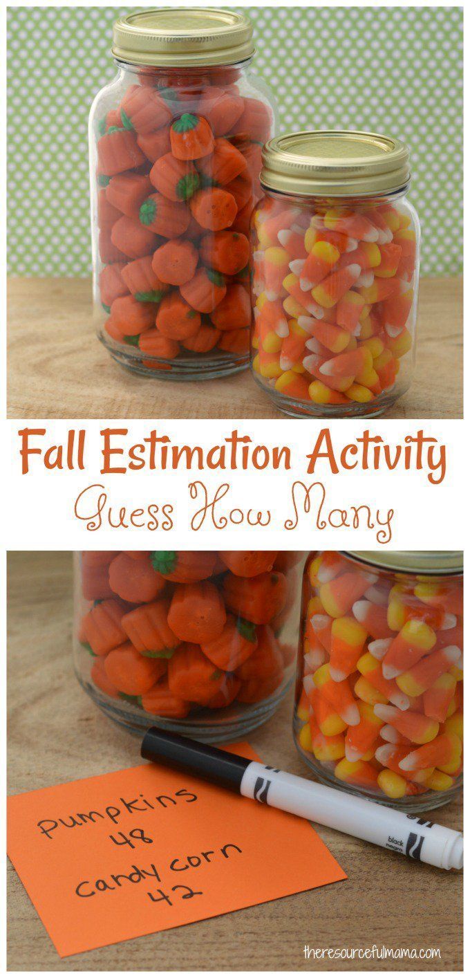 three jars filled with candy sitting on top of a table next to an orange note