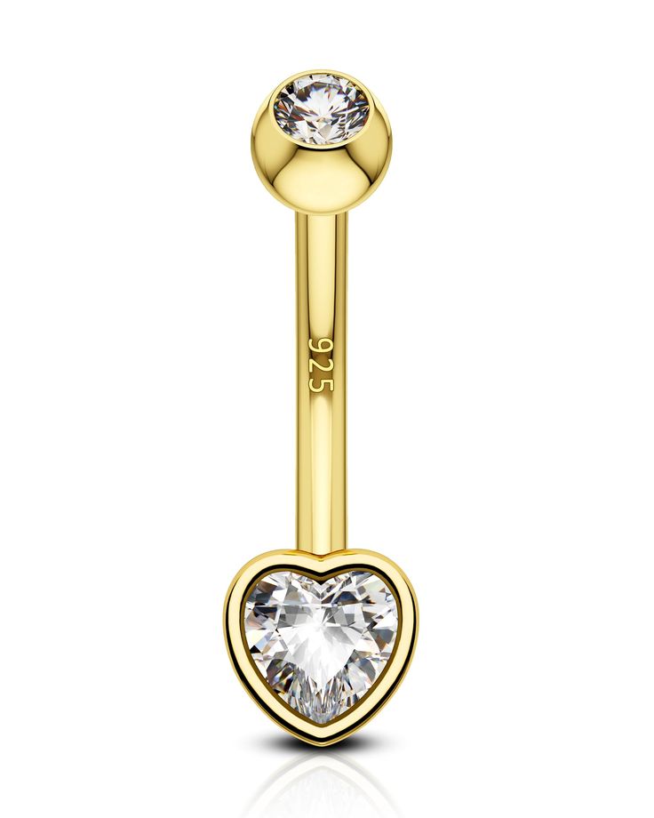 PRICES MAY VARY. [Design] This 925 Sterling Silver Belly Button Ring Adopted the Simple Heart Shape Design with the 14K Gold Plated, Dainty and Cute, Suitable for your Daily Outfit with no Difficulty. [Gauge Size] 14G = 1.6MM; Barbell Length: 10MM; Easy to Wear on and Take off. [Material] This Gold Heart Belly Button Ring is made of the 925 Sterling Silver with the 14K Gold Plated Material and the Clear CZ, Hypoallergenic, Friendly to your Sensitive Skin. [Value Pack] Every Package included 1 Pi Gold Belly Piercing, Gold Belly Rings, Navel Piercing Jewelry, Belly Piercing Jewelry, Gold Belly Ring, Button Rings, Navel Piercing, Body Jewelry Piercing, Belly Button Ring