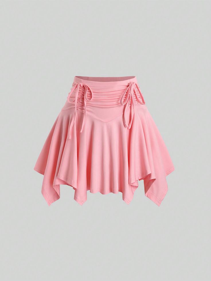 SHEIN MOD Women's High Waisted Elastic Waist With Ruffle Design Irregular Hem SkirtI discovered amazing products on SHEIN.com, come check them out! Cute Pink Skirt, Pink Skirts, Skirt With Ruffles, Bratz Inspired Outfits, Fashion Top Outfits, Office Dresses For Women, Ruffle Design, Shein Outfits, Dress Design Sketches