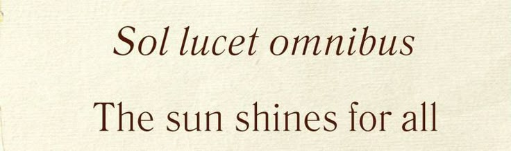 a piece of paper with the words solucet ommutus and the sun shines for all