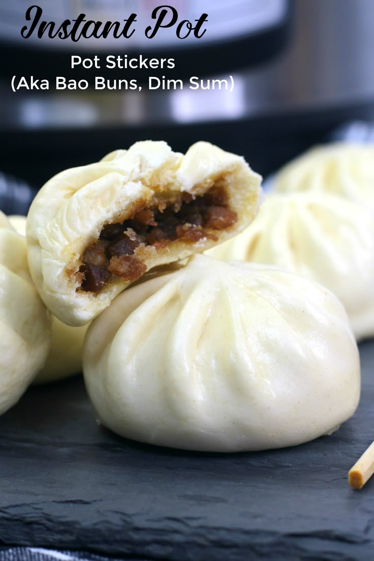 instant pot stickers aka bao buns dim summ with cinnamon in the middle