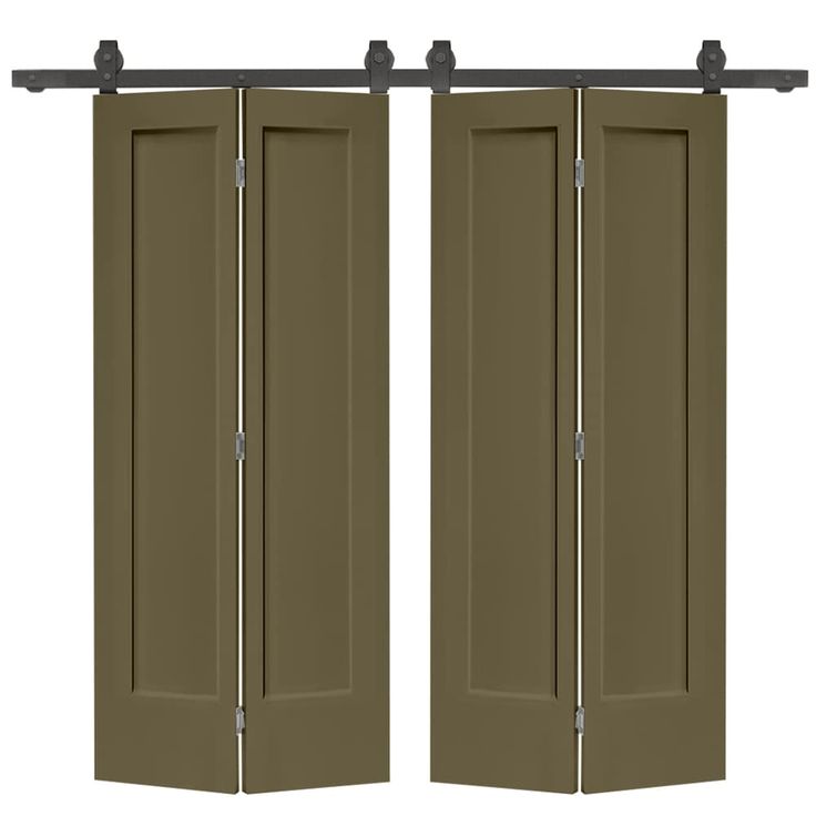 two brown doors open on an isolated white background