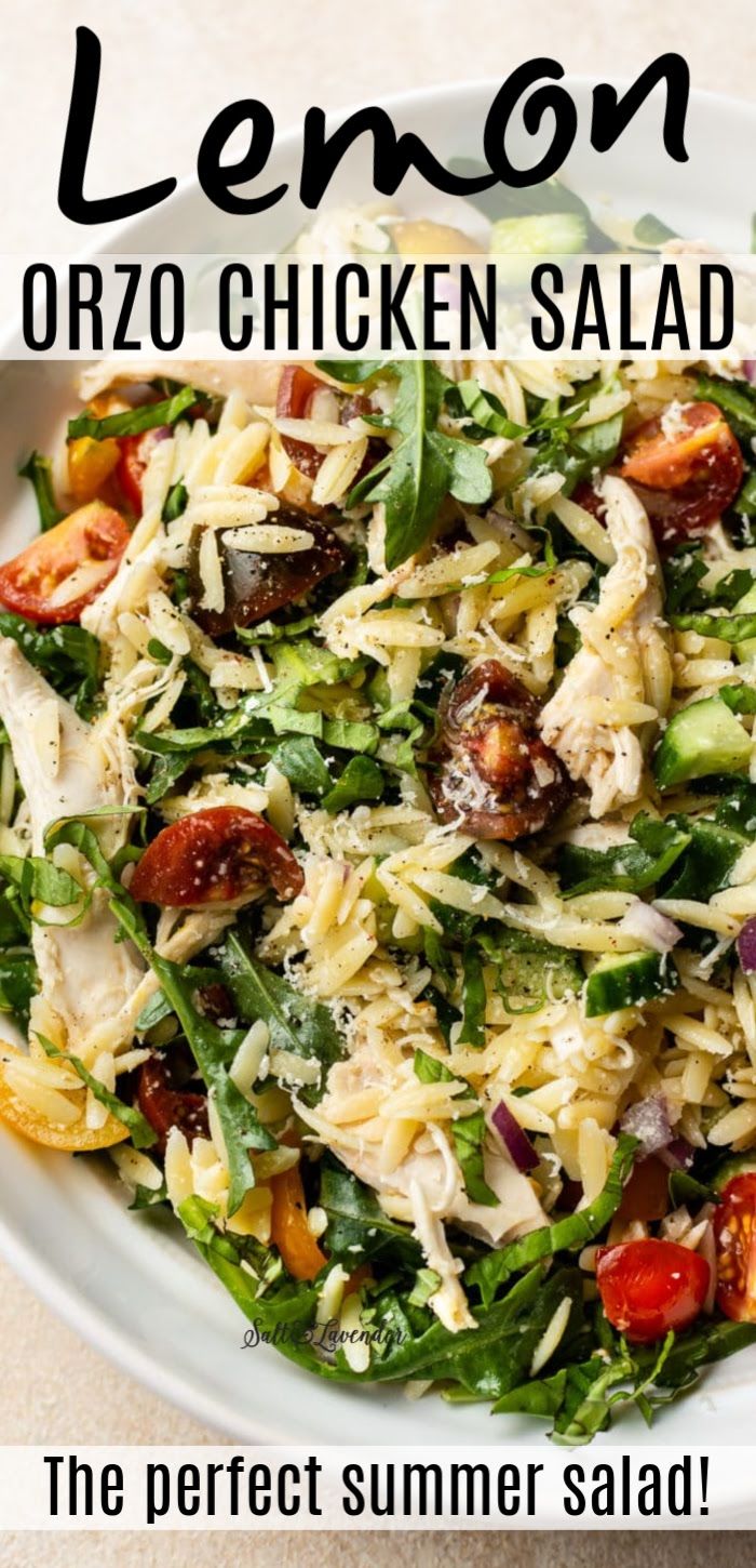 a white bowl filled with chicken salad on top of a table