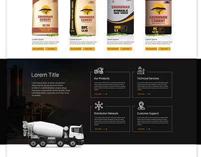 the website design for cement company