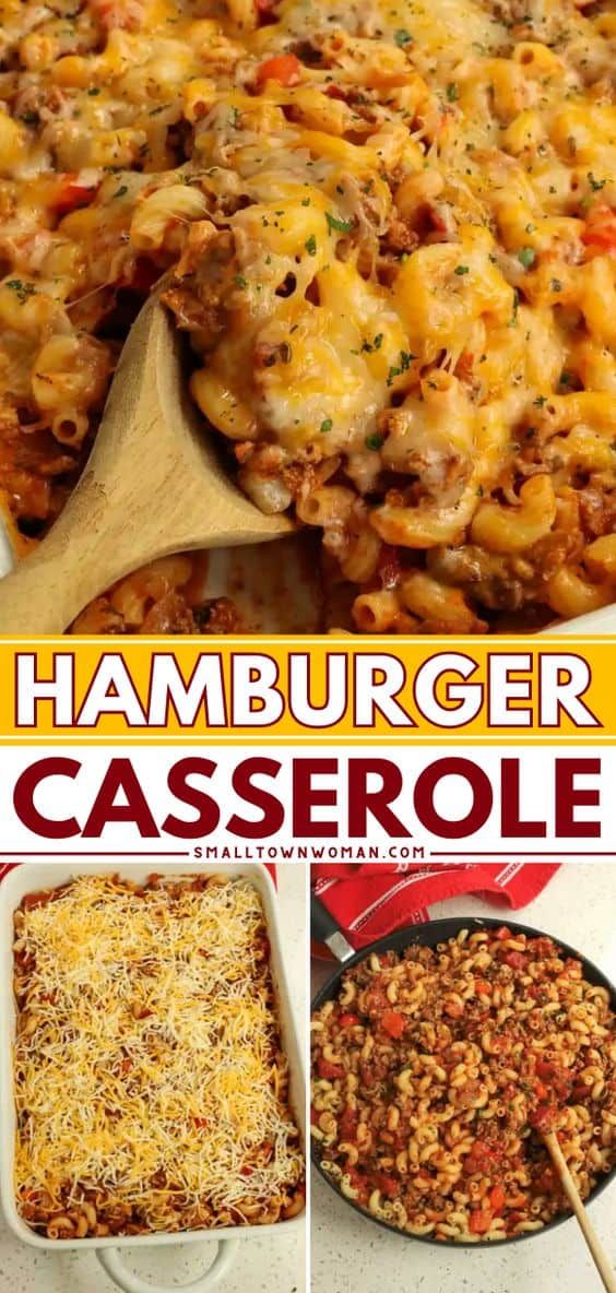 this hamburger casserole is loaded with ground beef and cheese