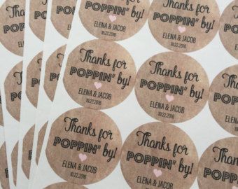 several brown stickers with thank you written on them