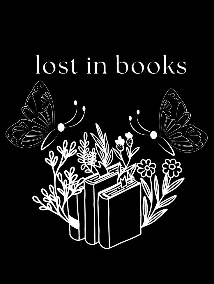 a book with butterflies flying around it and the words lost in books