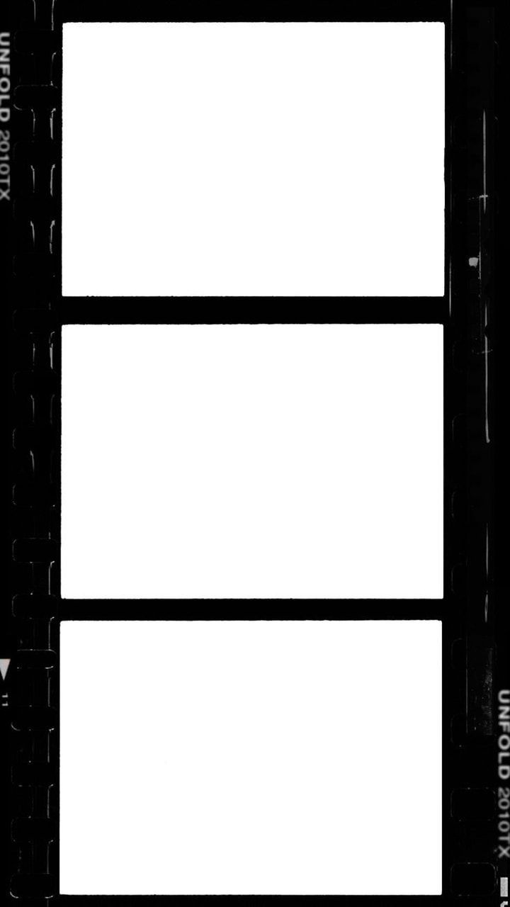 a black and white photo frame with three squares