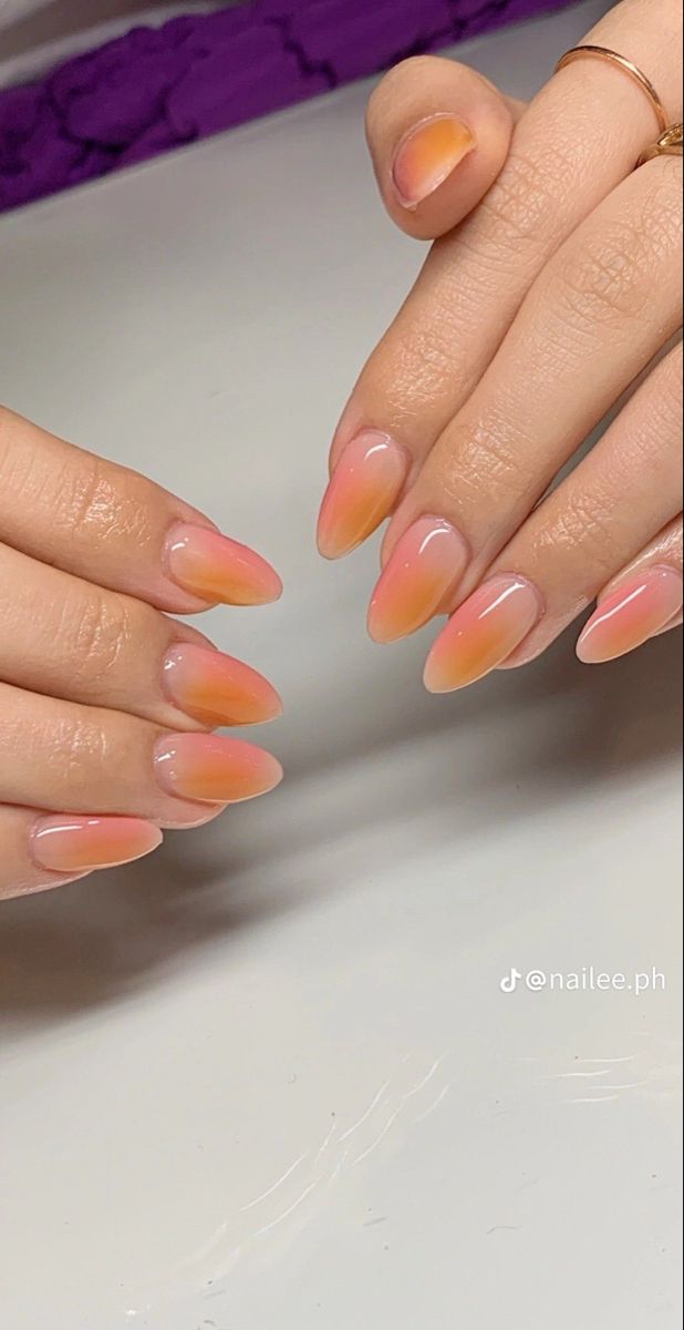 Summer Aura, Nails Aura, Sunset Nails, Aura Nails, April Nails, Hippie Nails, Simple Gel Nails, Summery Nails, Soft Nails