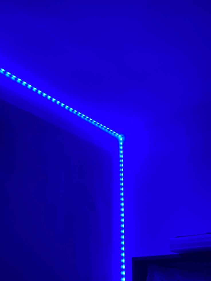 aesthetic blue led Led Blue Lights Room, Blue Light Bedroom Aesthetic, Led Light Aesthetic Room, Blue Led Room Aesthetic, Blue Lamp Aesthetic, Dark Blue Led Lights Aesthetic, Led Lights Bedroom Blue, Neon Blue Room, Blue Led Bedroom