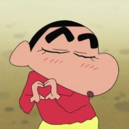 a cartoon character making a heart with his hands