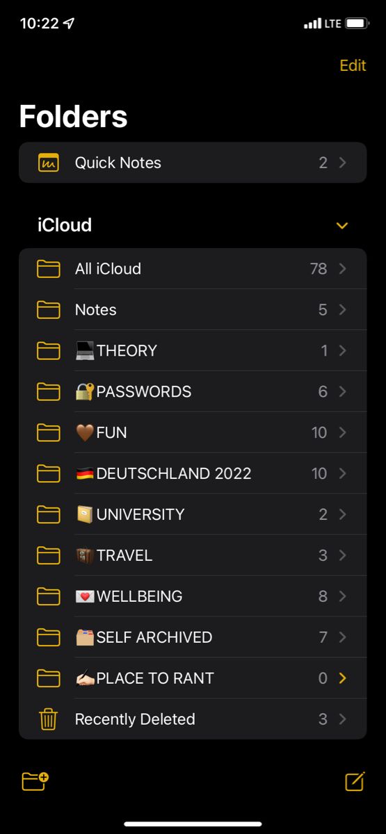 an iphone screen showing the settings for folders and other items to be taken out