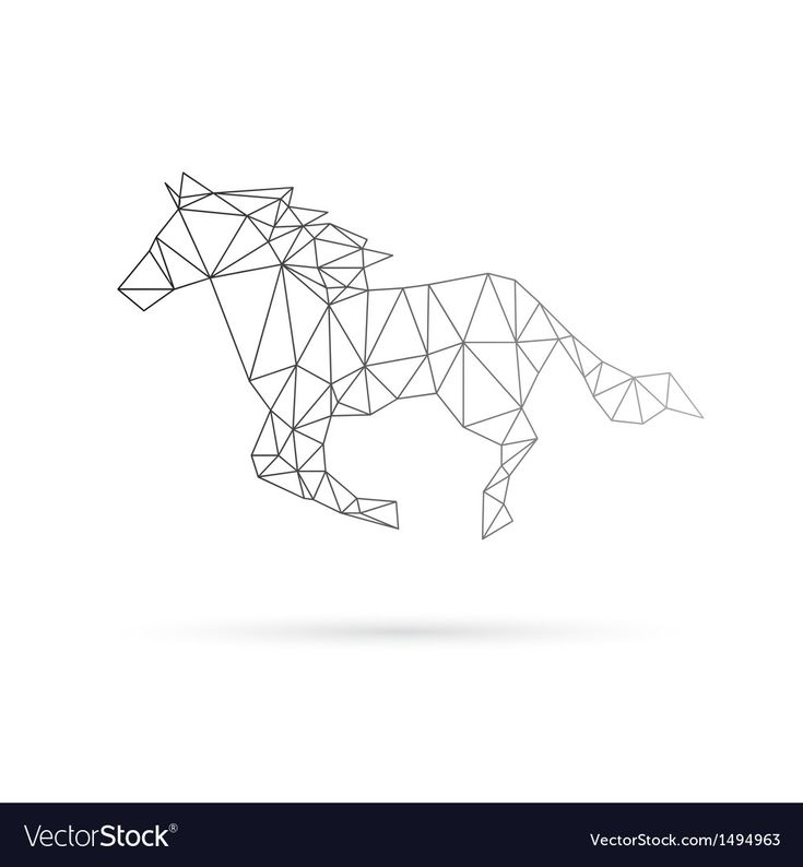 a horse made out of triangles on a white background