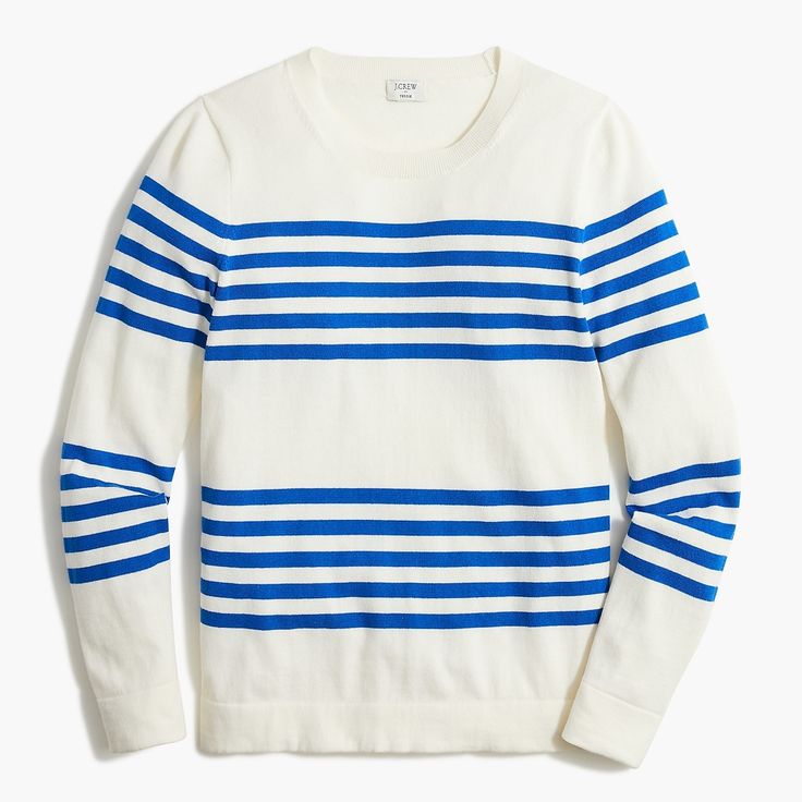 Urban Crew Neck T-shirt With Stripes, Nautical Cotton Crew Neck Sweater, Marine Stripe Sweater, Jcrew Striped Sweater, Nautical Sail Crew Neck T-shirt, Cotton Poplin Top, J Crew Shorts, Preppy Casual, Jcrew Women