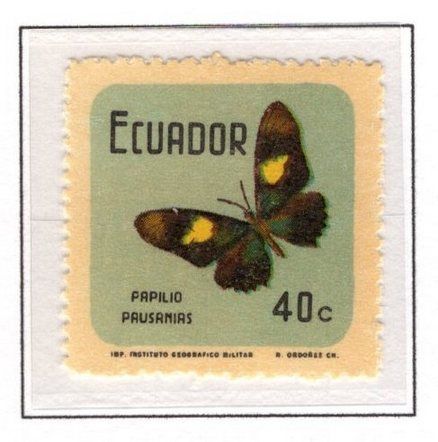 an image of a postage stamp with a butterfly on it's back and the words,