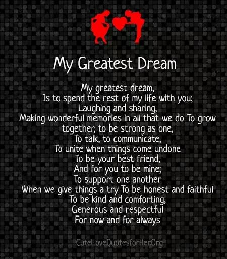 a poem written in black and red with the words'my greatest dream '