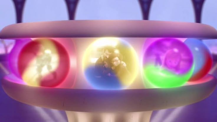 an animated image of some colorful balls in a bowl