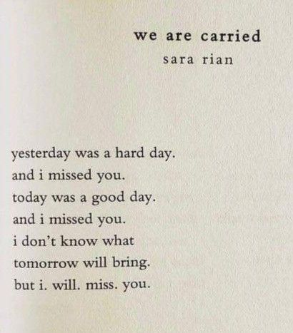 an open book with the words we are carried by sara rain on it's page