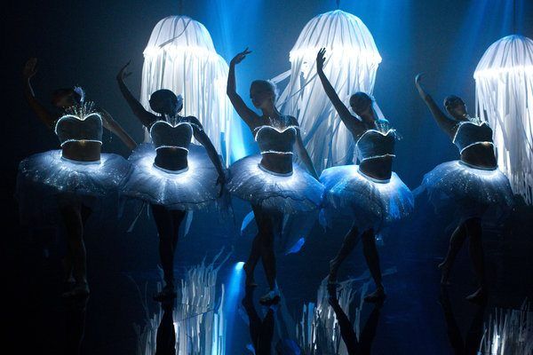 the dancers are dressed in tutu skirts