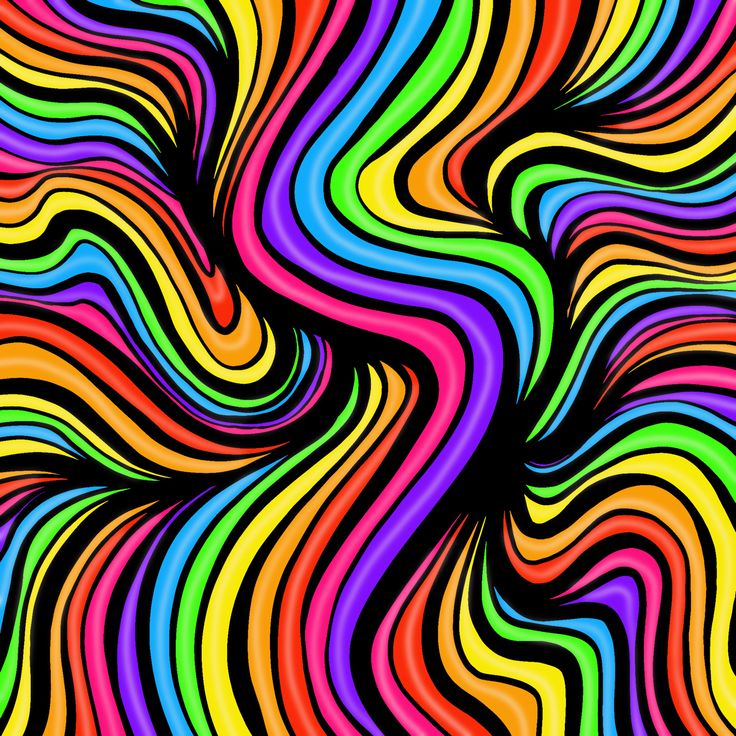 an abstract colorful background with wavy lines and curves in the form of a rainbow wave