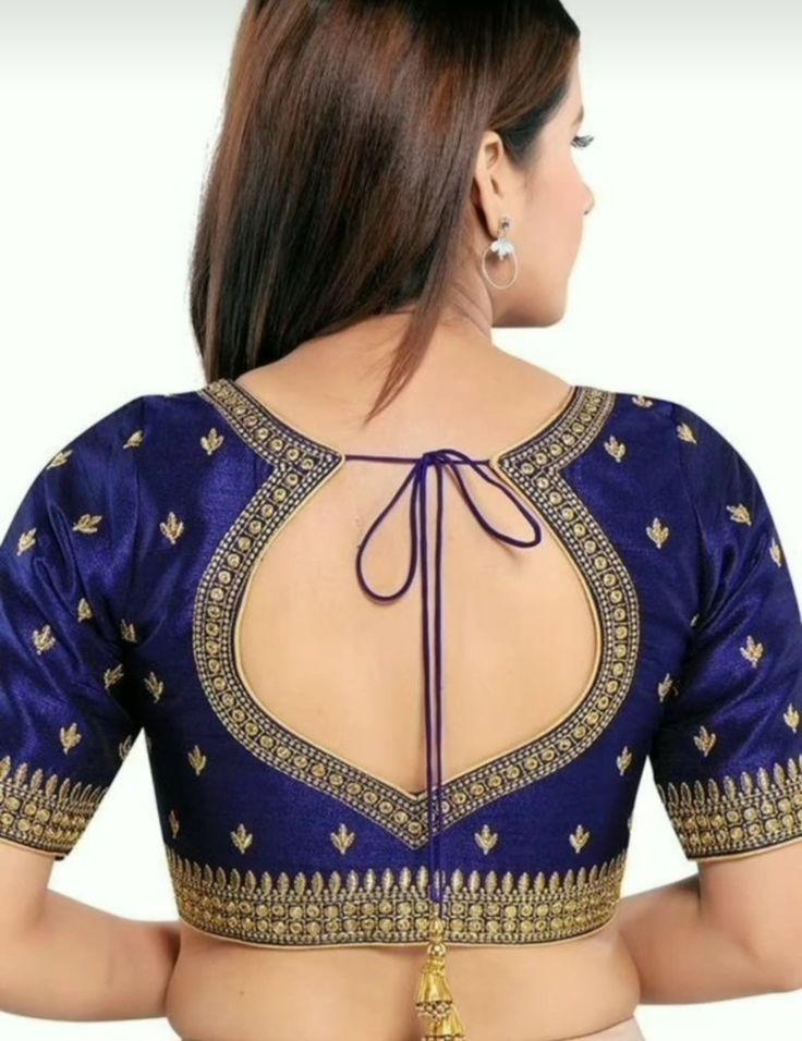 Blue Blouses For Women, Brocket Blouse Designs Latest, Fancy Back Neck Designs For Blouses, Back Neck Designs For Blouses, Bottle Green Blouse, Green Blouse Designs, Blue Blouse Designs, Blouse Designs Catalogue, Latest Blouse Designs Pattern