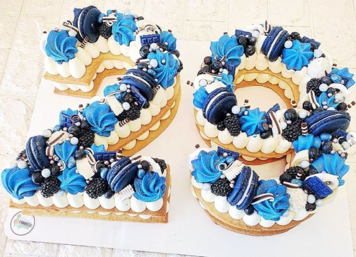 Custom Number Birthday Cake. Blue Cake Design Number Cake Decorating Ideas Blue, Men Number Cake, Blue Number Cake, Number Cakes For Boys, Number Cake For Boys, Number Cake For Men, Number Cake, Zoe Cake, Cake Designs For Boy