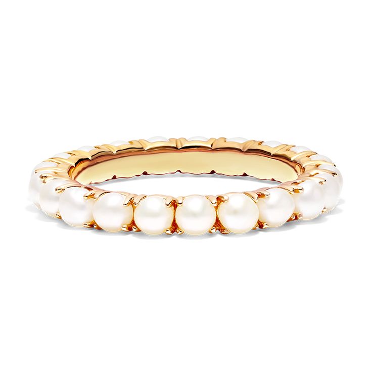 14K Yellow Gold Cultured Seed Pearl Eternity Ring. This classic gem wraps around your finger to create a playful look. Add this timeless piece to your jewelry box but be warned, you may not want to take it off! Number of pearls may vary according to finger size. Crochet Mat, Jewelry Photoshoot, Seed Pearl, Fancy Color Diamonds, Pearl Ring, Eternity Ring, Timeless Pieces, Ring Sets, Fashion Rings