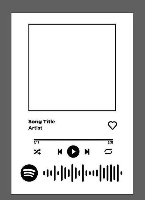 an audio player with the words song title in black and white, on top of it