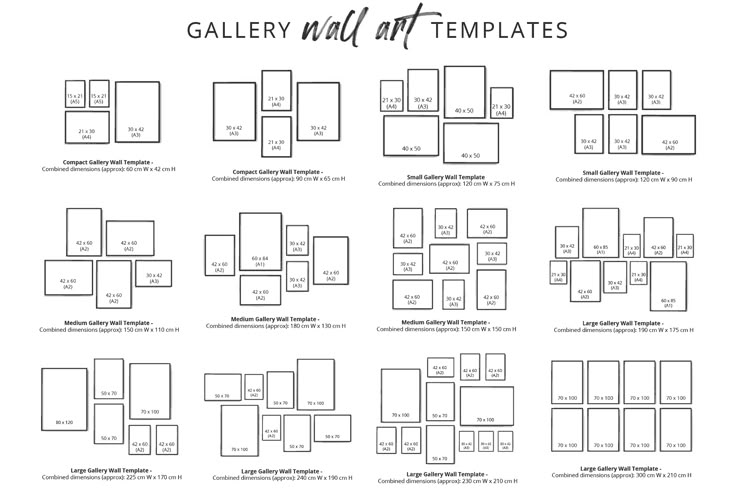 the gallery wall templates are available for all types of projects and layouting options