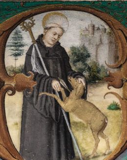 an old painting of a woman with a dog