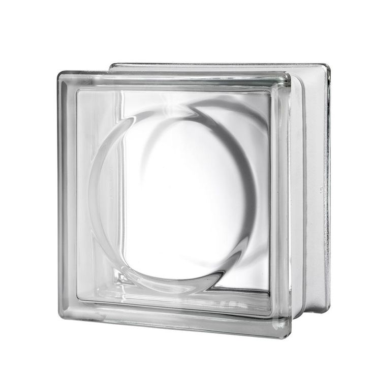 a clear square object with a white circle in the center